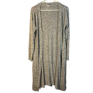 Hello Mello Gray Carefree Threads Long Duster Opened Front Cardigan Women Sz S